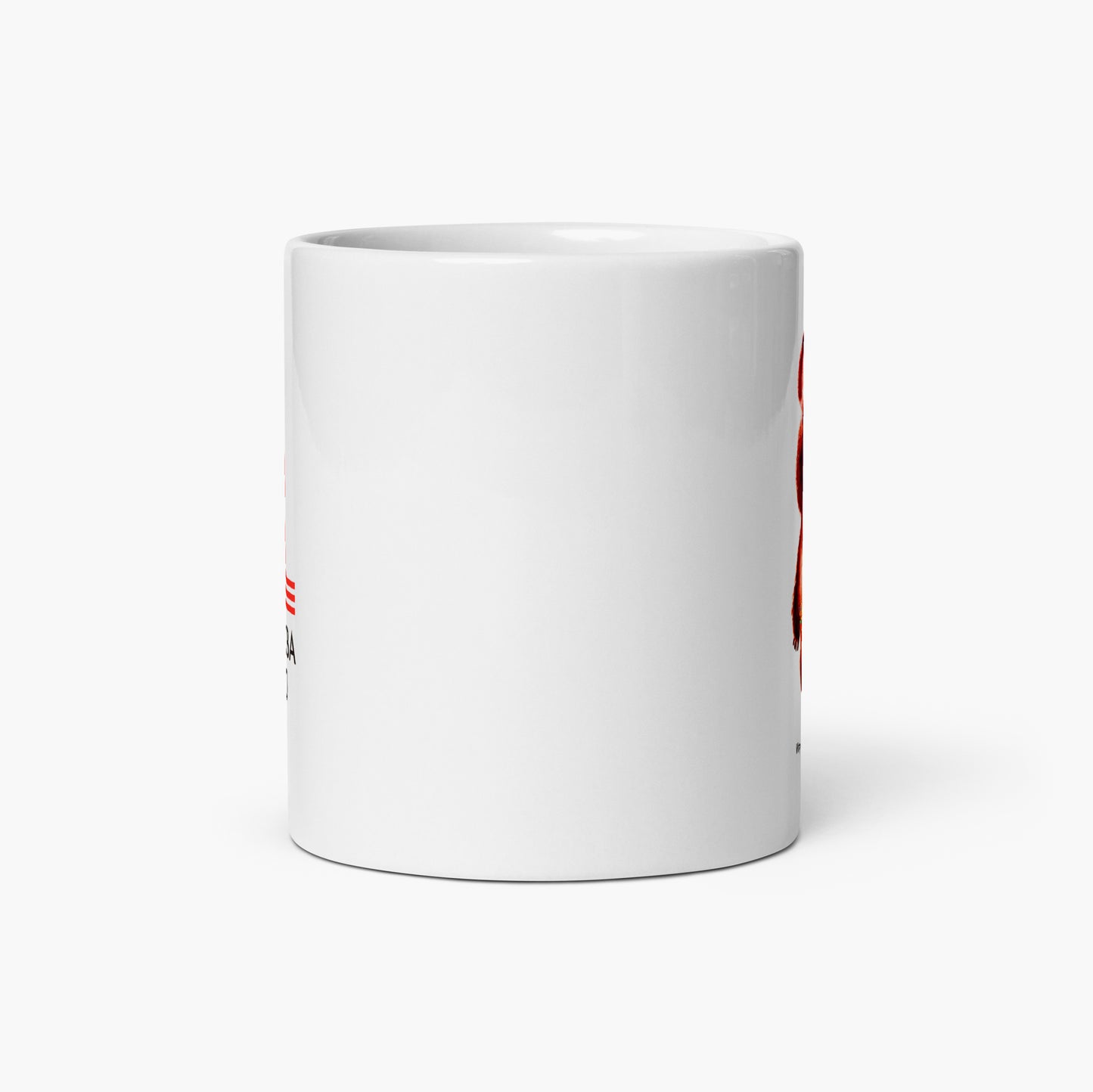 Soviet Olympics mug with Moscow 1980 USSR Olympic Games logo and Olympic Bear Misha - side