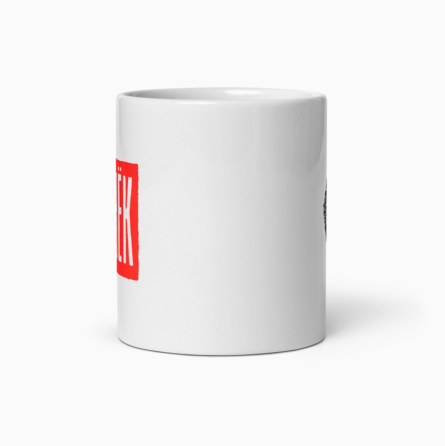 Vintage Soviet Ogonek magazine white mug - side