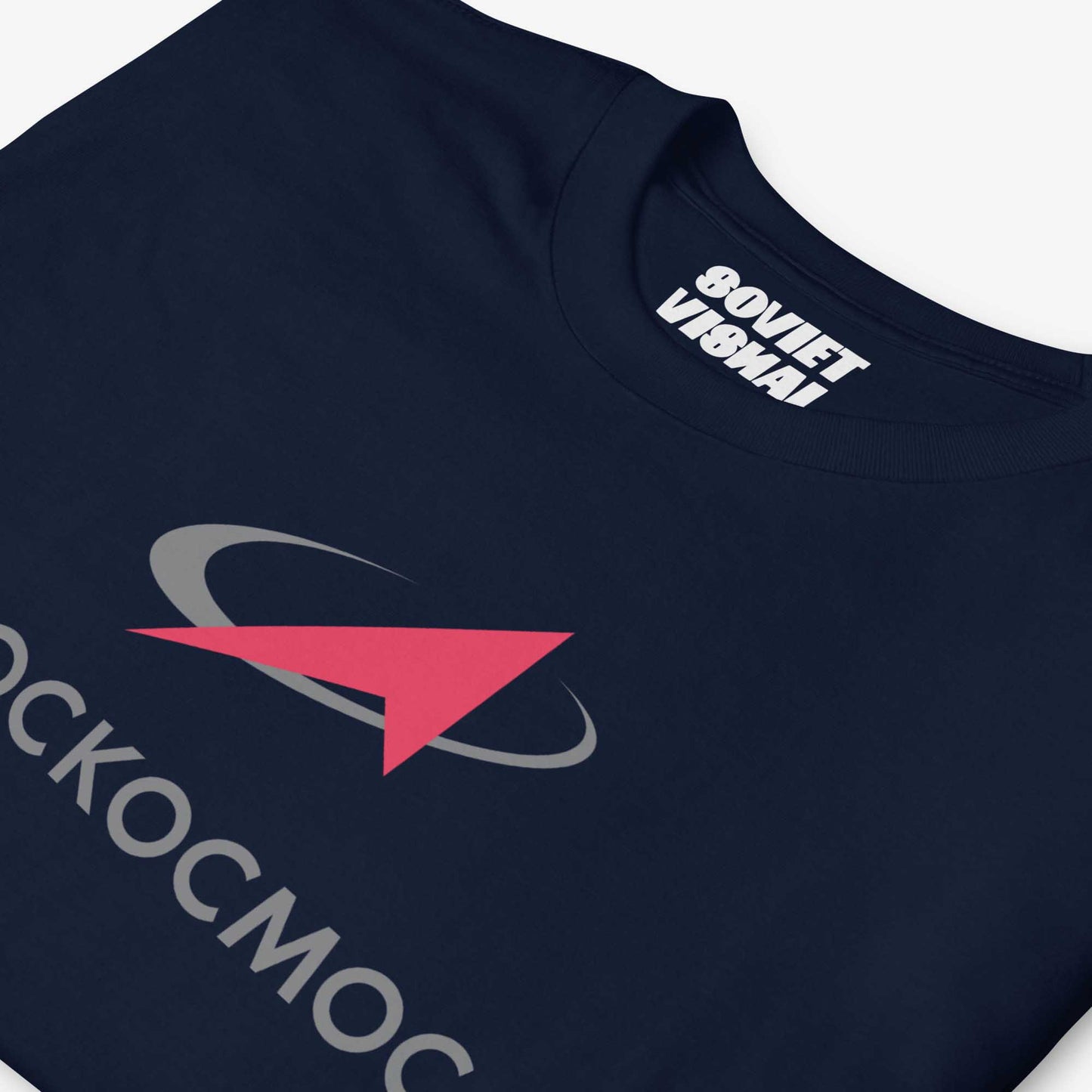 Roscosmos logo T-shirt in English, featuring the official emblem of Russia’s space agency on premium cotton fabric.