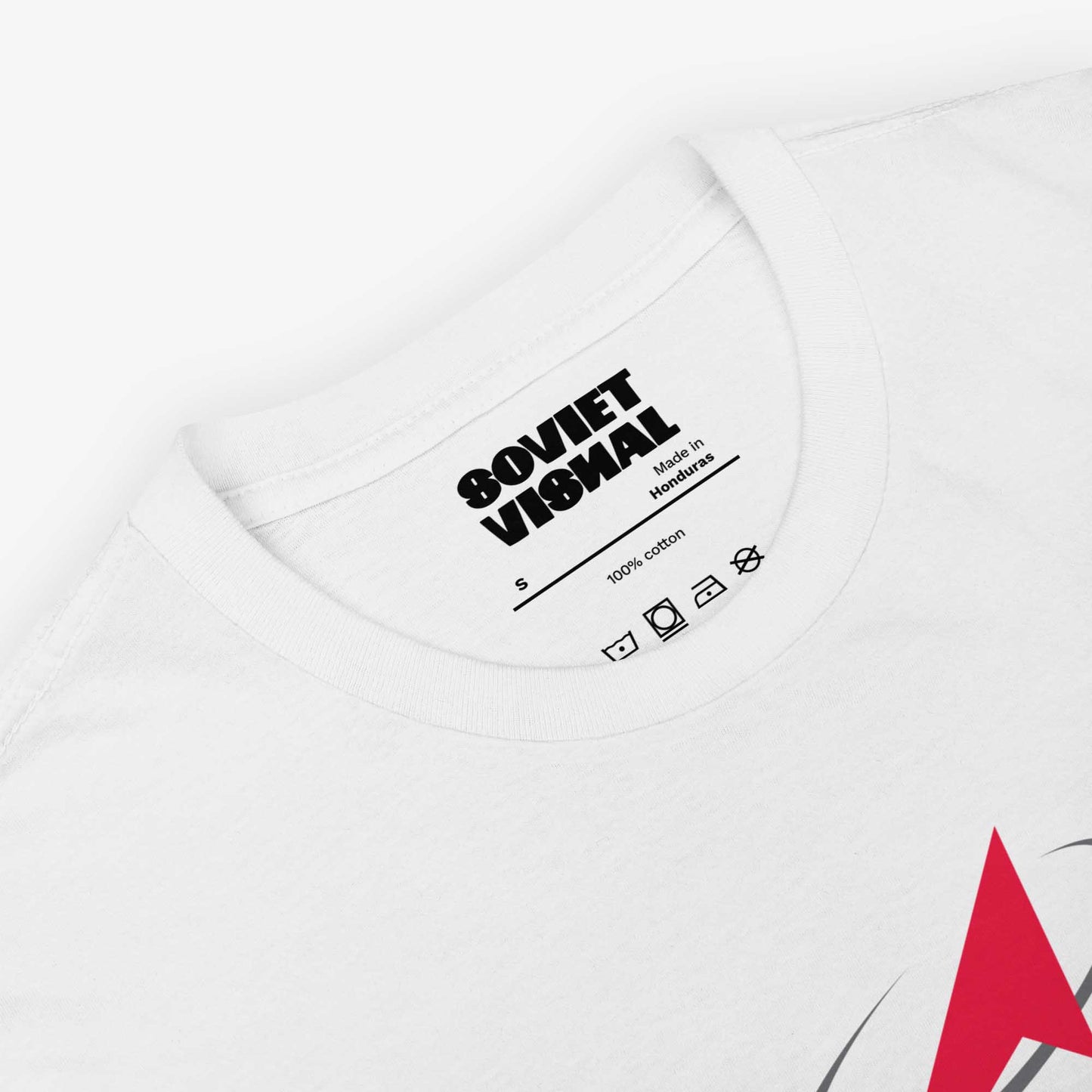 Roscosmos logo T-shirt in English, featuring the official emblem of Russia’s space agency on premium cotton fabric.