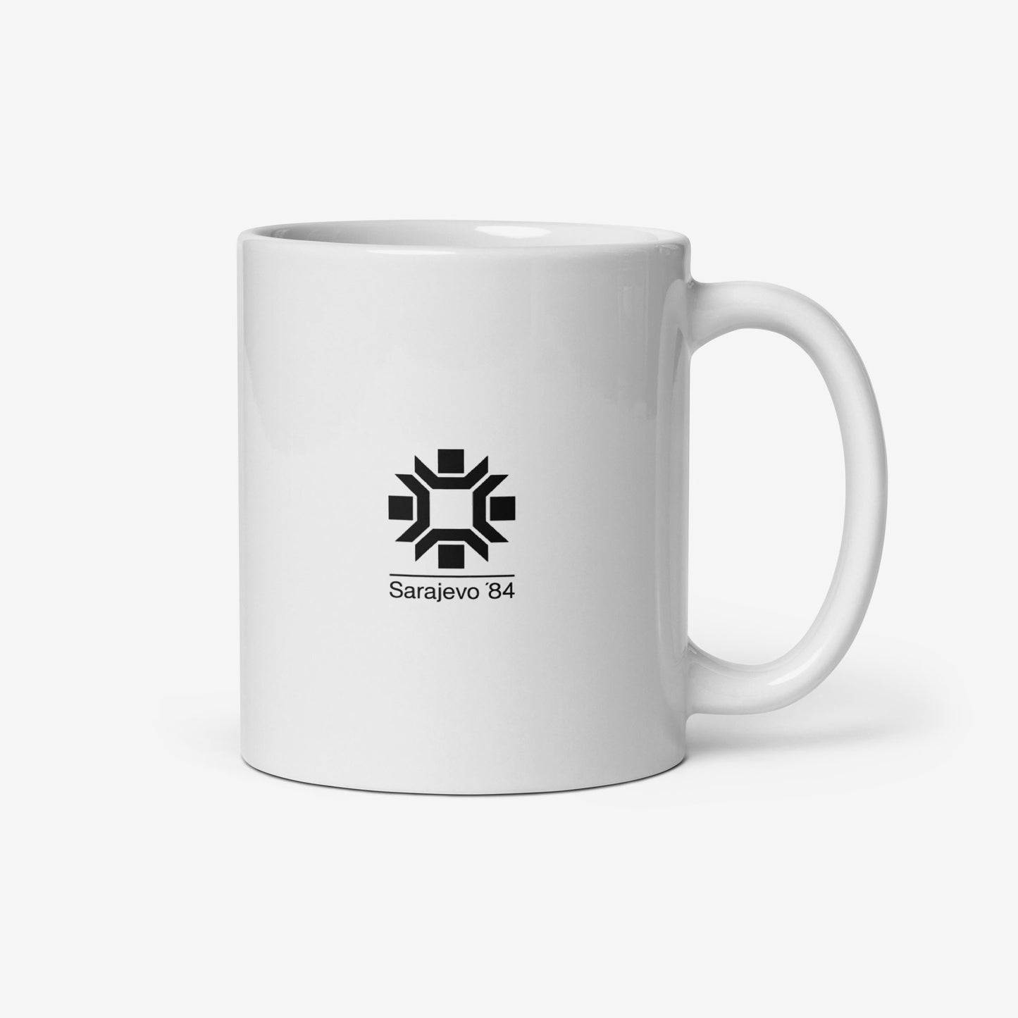 Mug with Figure Skating artwork from the Sarajevo 1984 Winter Olympics by Ismar Mujezinović