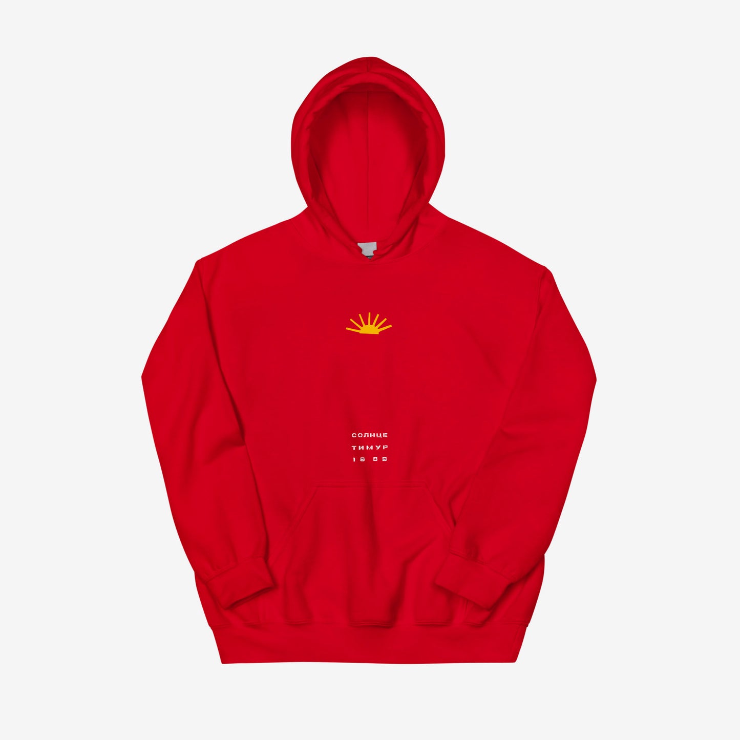 Timur Novikov "Sun" Hoodie, heavyweight premium Soviet avant-garde sweatshirt. High-quality print, unisex fit, exclusive to Soviet Visual.