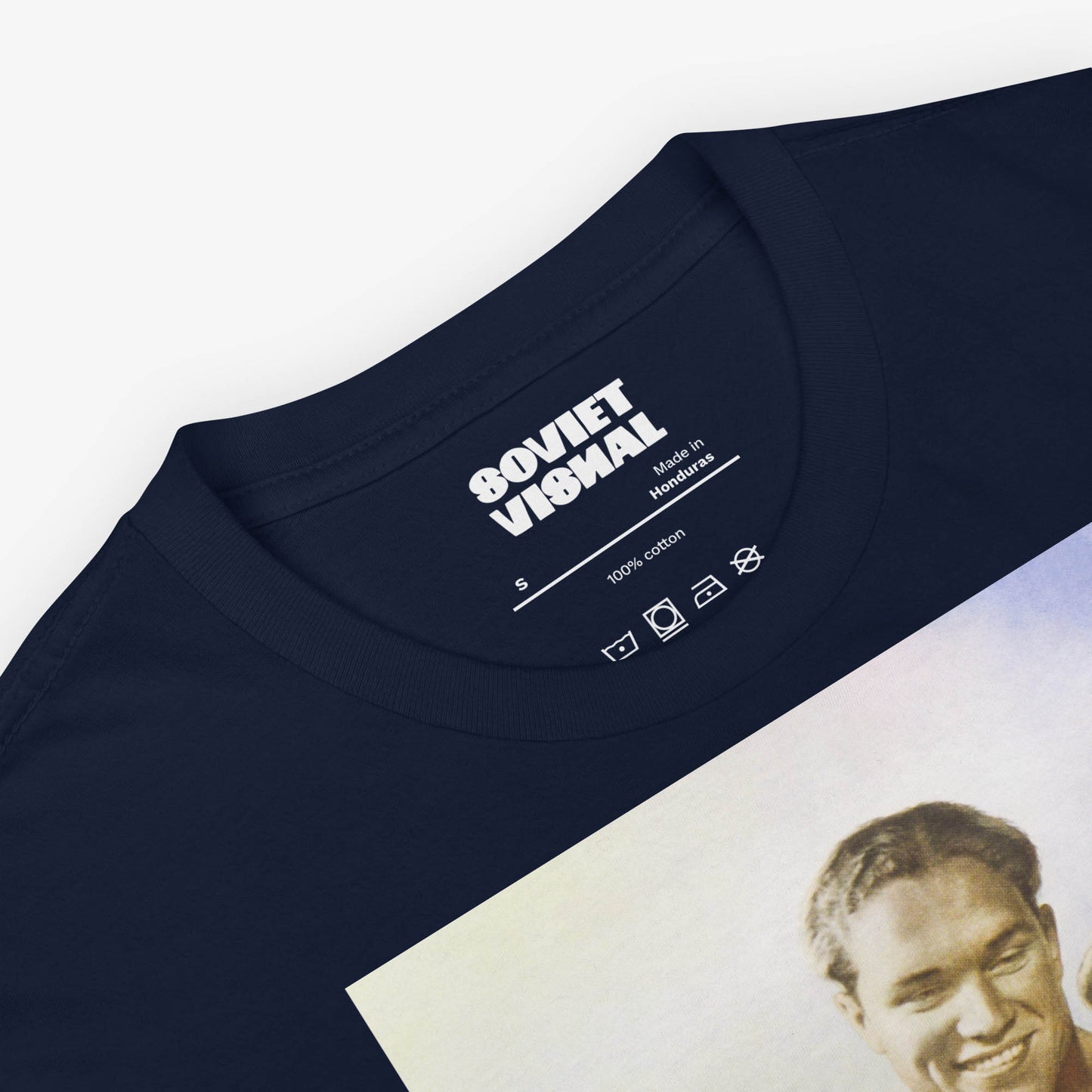 Unisex T-shirt with rare Koretsky Soviet poster design showing strong father and son with training message