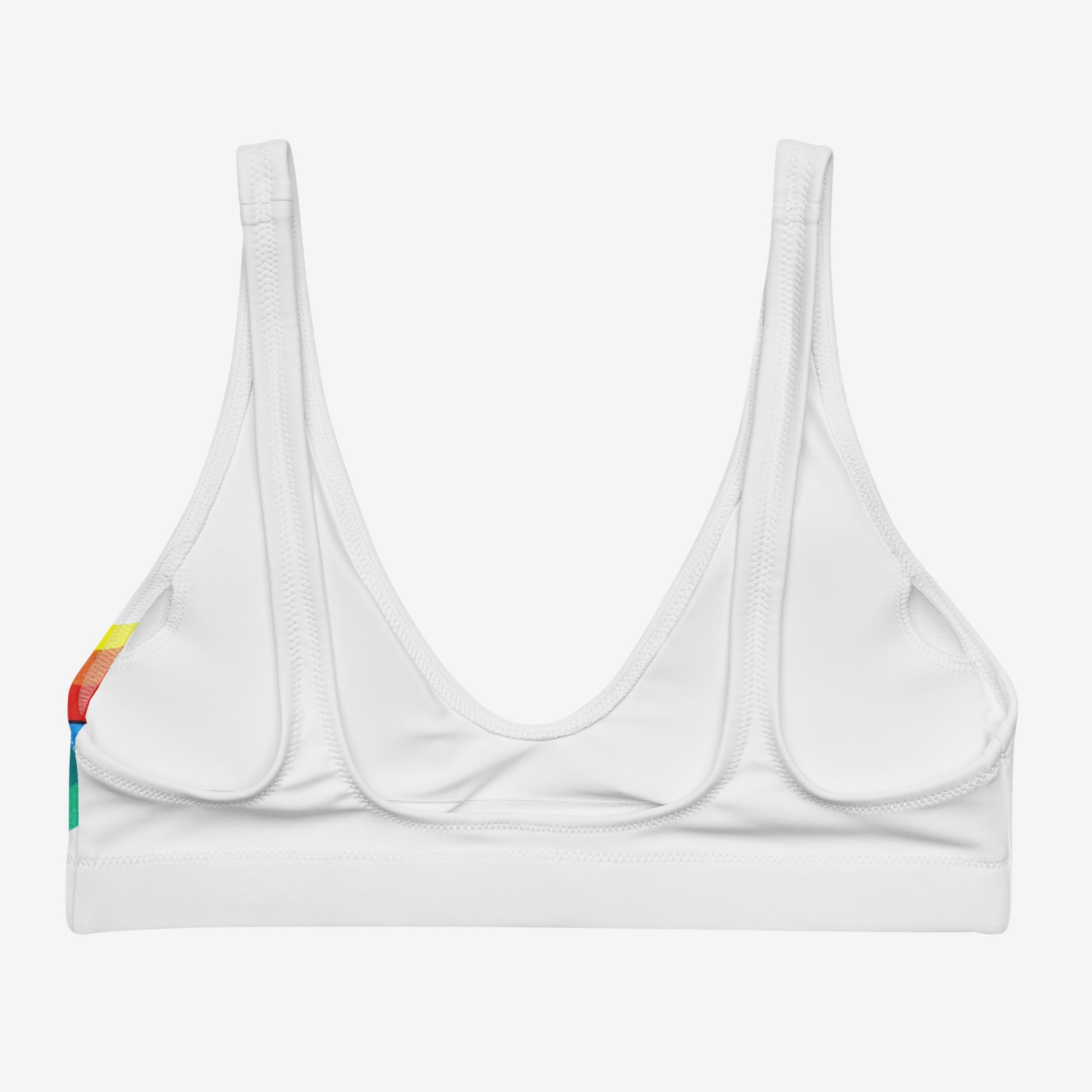 White retro Soviet Olympics bikini top - back. From www.sovisual.art