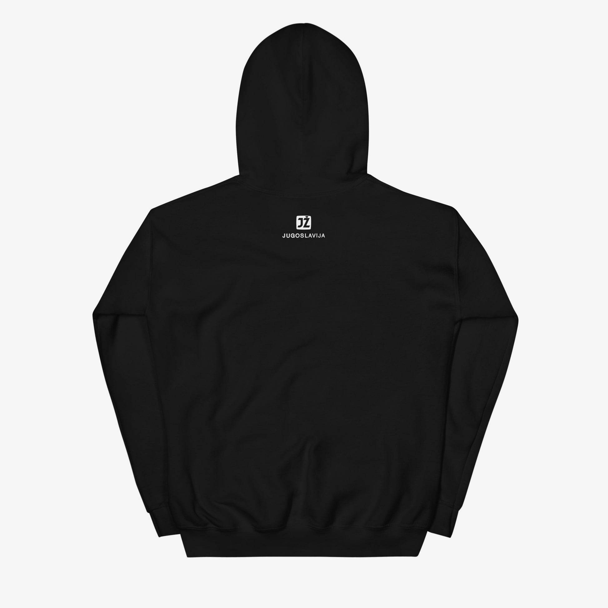 Beograd-Bar Yugoslavia JŽ railway hoodie featuring historic train logo.