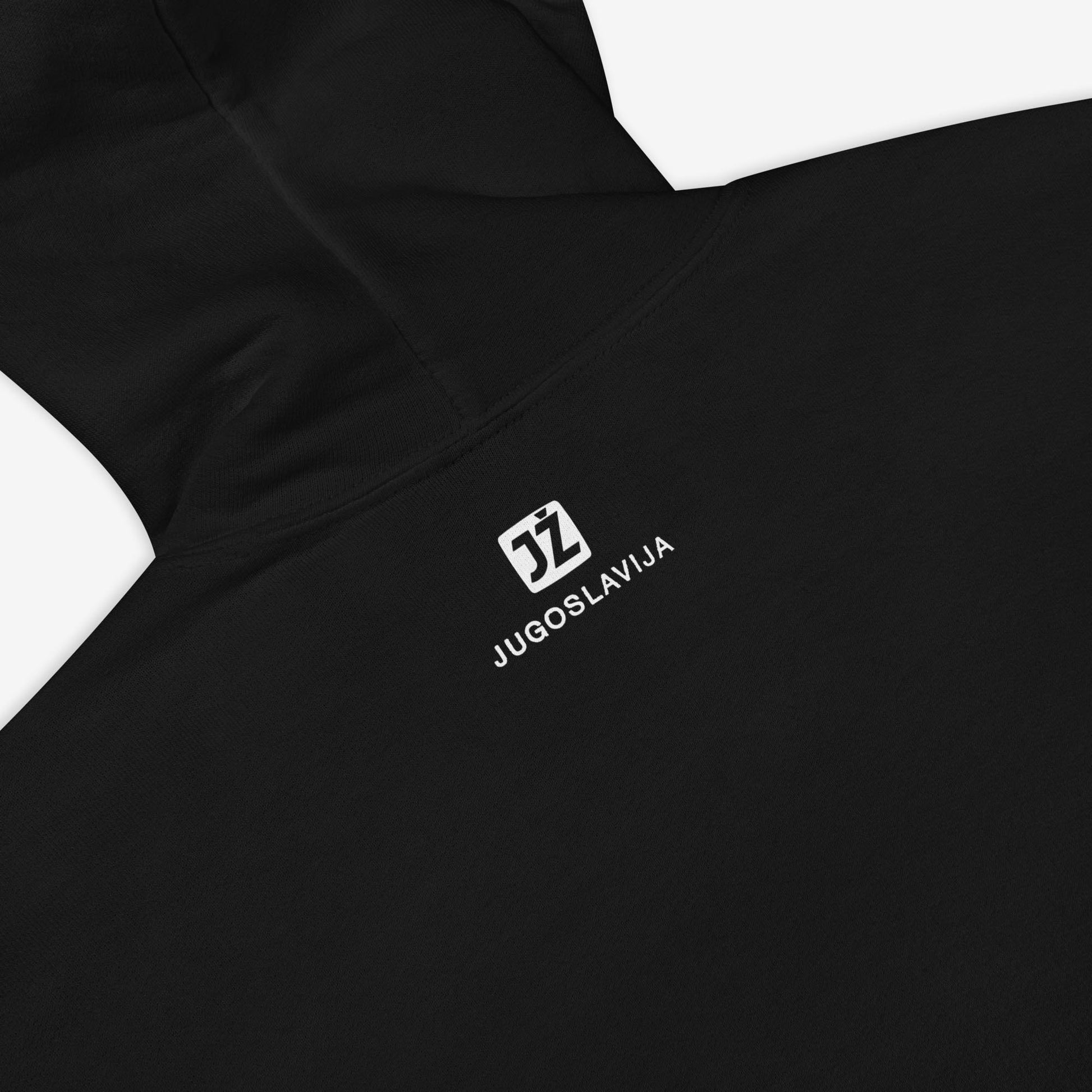 Beograd-Bar Yugoslavia JŽ railway hoodie featuring historic train logo.