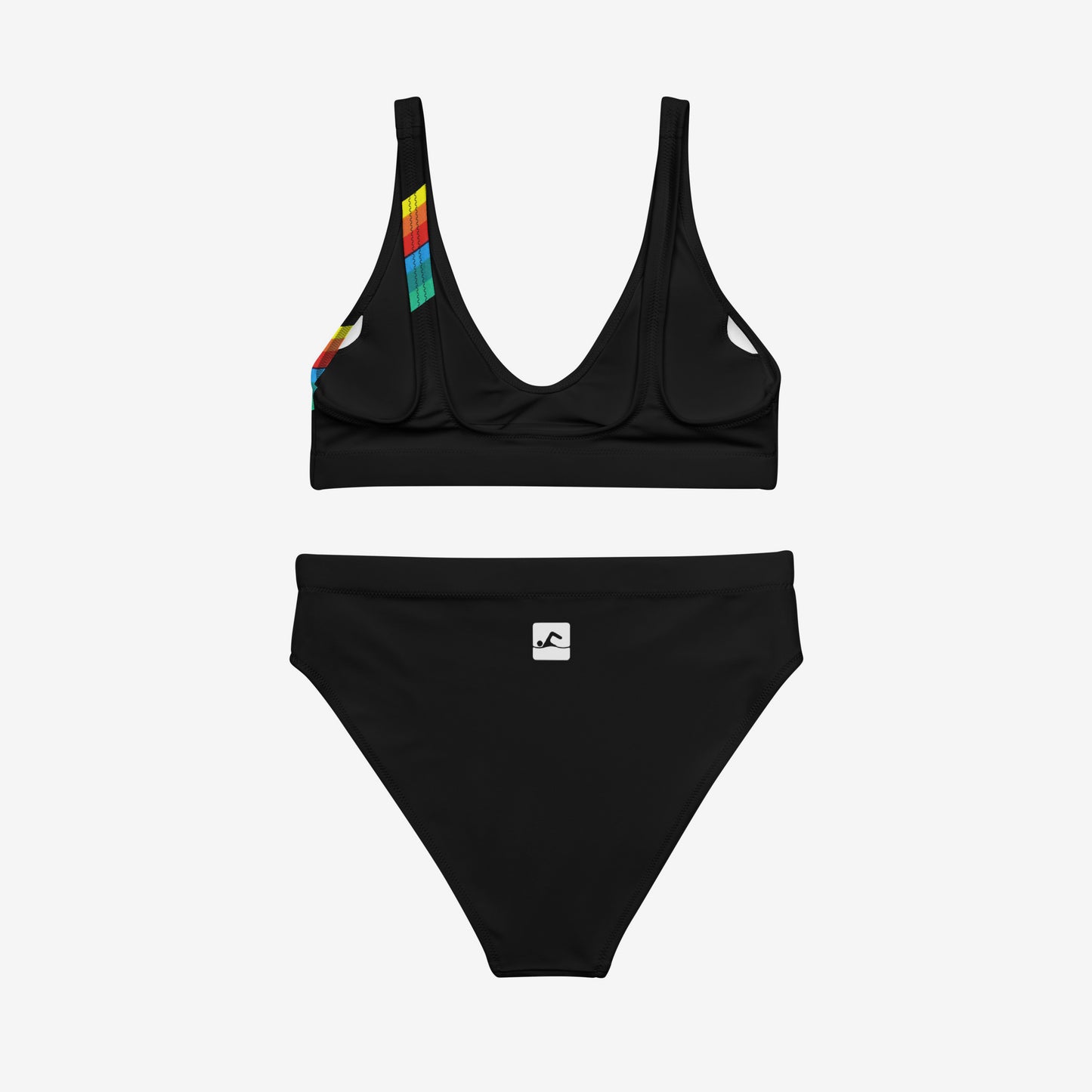 Retro Soviet Olympics Moscow 1980 black swimming suit (bikini set) - back