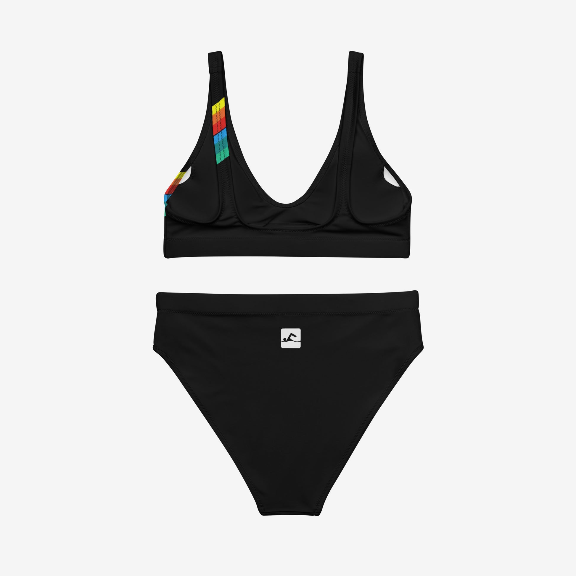 Retro Soviet Olympics Moscow 1980 black swimming suit (bikini set) - back