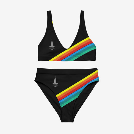 Vintage Soviet Olympic Games black swimming suit - front