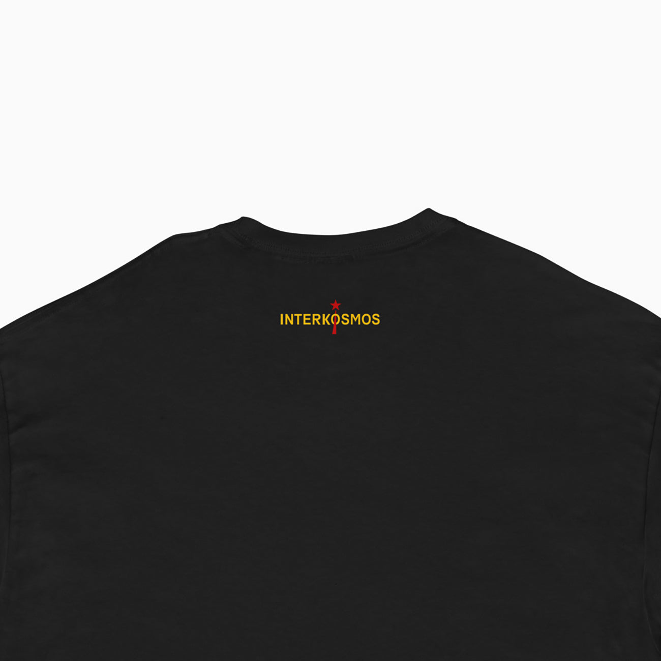 back print with a little logo at the top