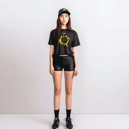 Cute punk girl wearing Viktor Tsoi, Gruppa KINO, Star called Sun unisex black T-shirt