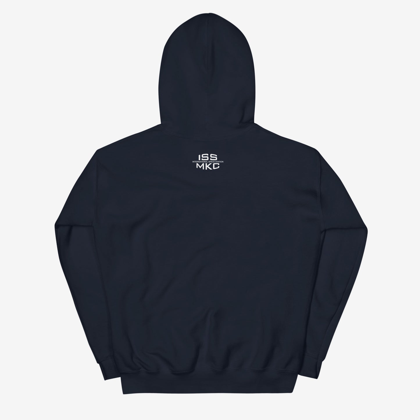 Unisex hoodie featuring ISS Expedition 14 (2006–2007) patch and МКС logo, inspired by Russian space missions