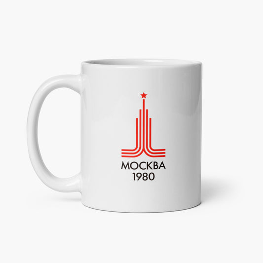 Soviet Olympics mug with Moscow 1980 USSR Olympic Games logo - front