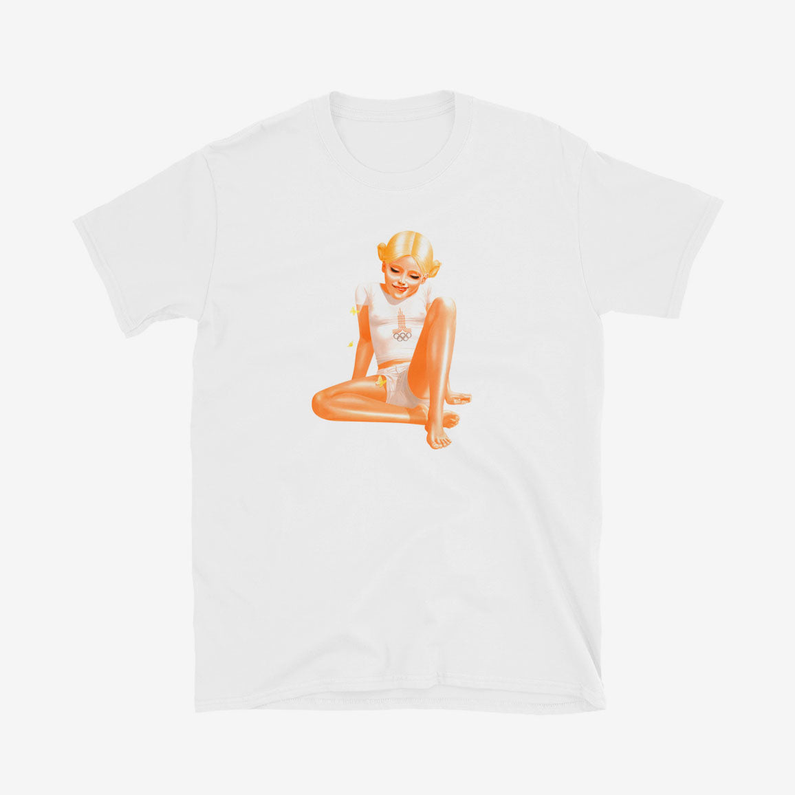Unisex Moscow 1980 Olympics Pioneer Girl Shirt - Tee with a sexy Soviet girl