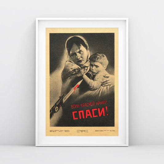 Front view of the poster, shot in a minimalist setting with natural lighting