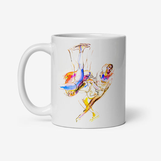 Mug with Figure Skating artwork from the Sarajevo 1984 Winter Olympics by Ismar Mujezinović