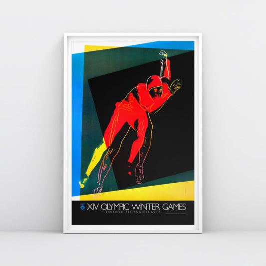 Large Andy Warhol Sarajevo 1984 Olympic Games poster in ultra-high resolution, exclusive to our store
