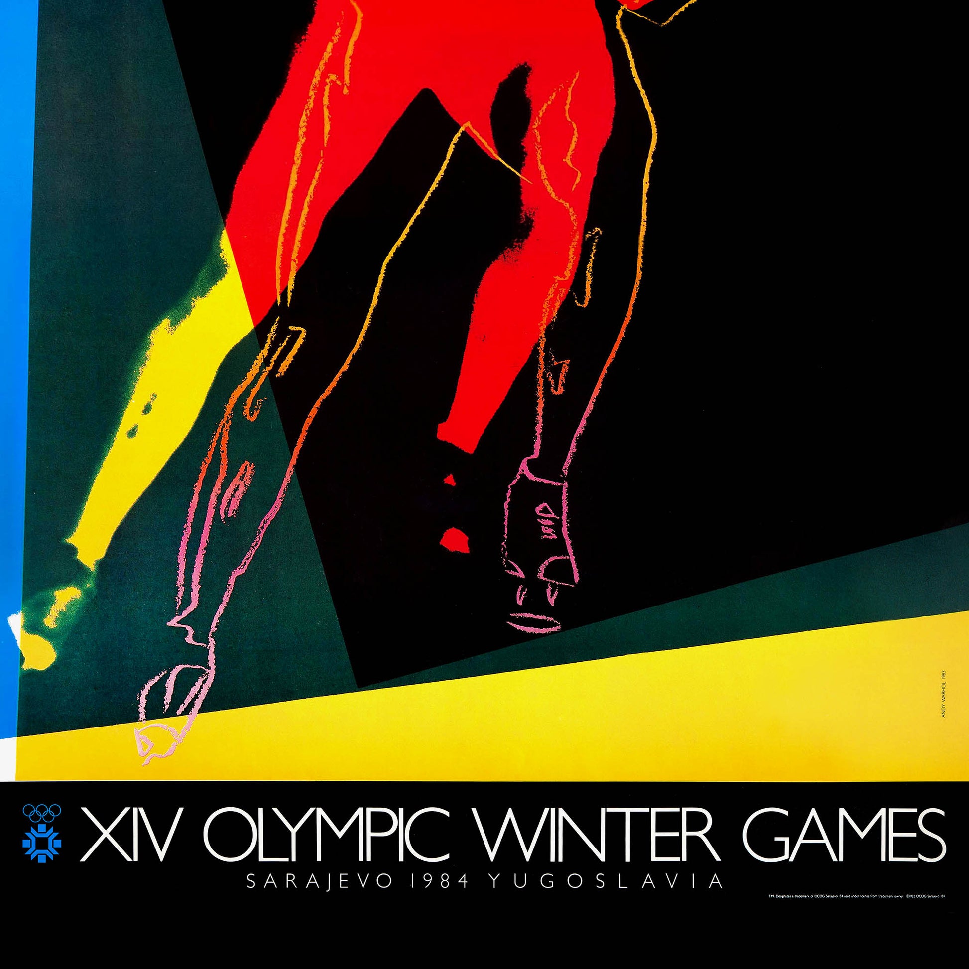 Large Andy Warhol Sarajevo 1984 Olympic Games poster in ultra-high resolution, exclusive to our store