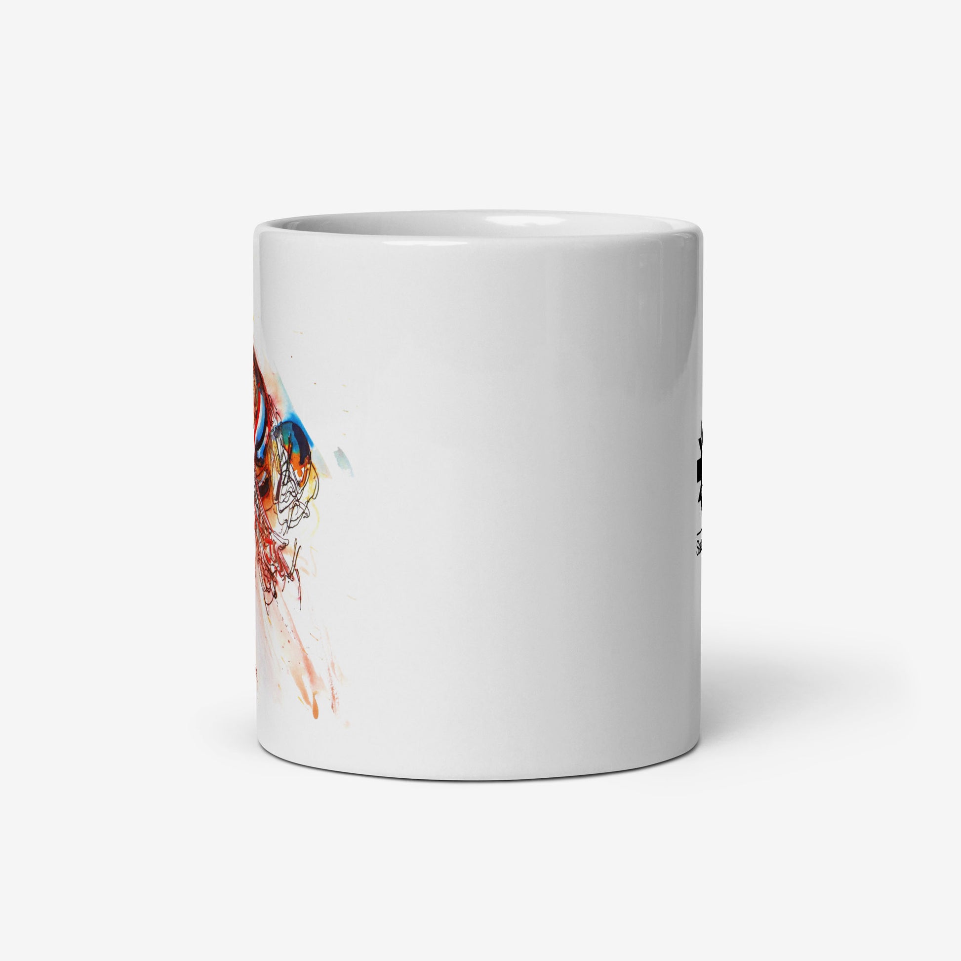 Tech Skiing mug with artwork from the Sarajevo 1984 Winter Olympics by Ismar Mujezinović
