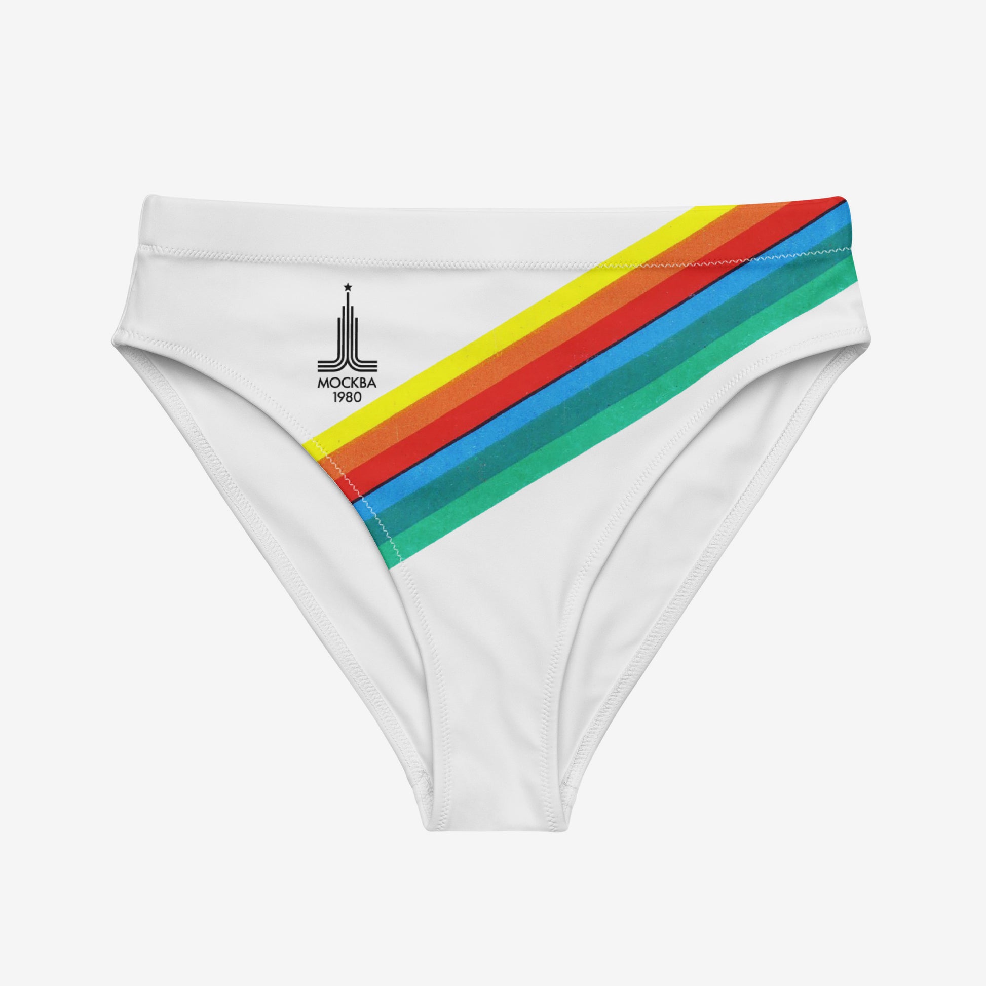 Soviet Olympics girls white swimming bikini bottoms - front