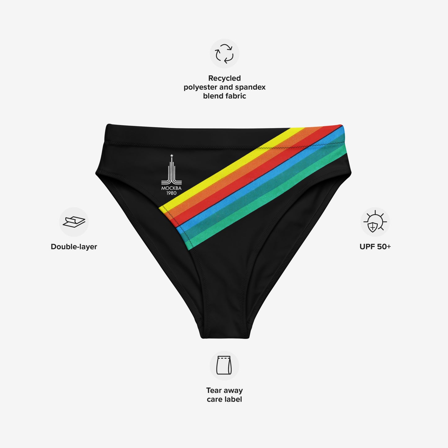 Soviet Olympics girls black swimming bikini bottoms - table of benefits