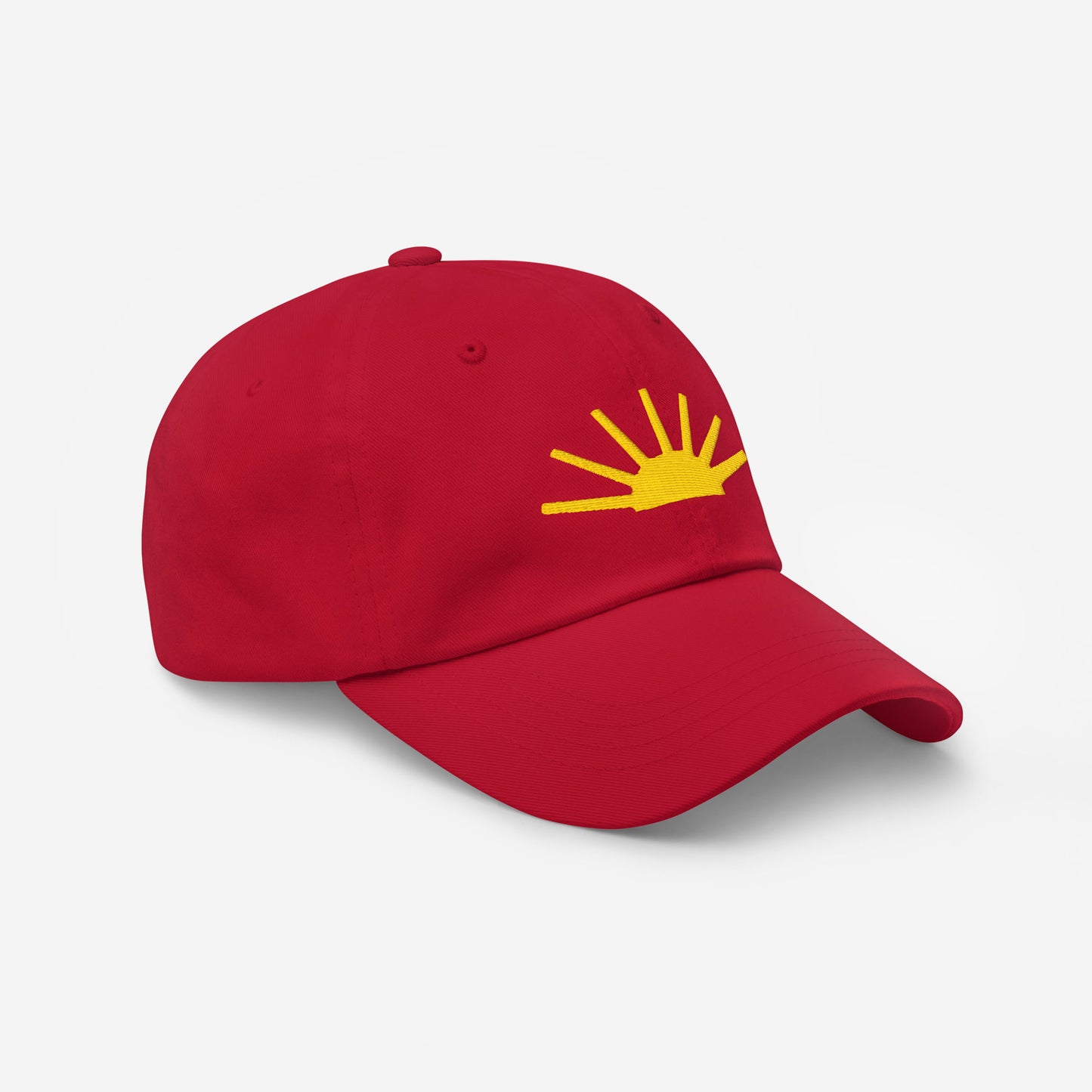 Timur Novikov "Sun" Dad Hat featuring embroidered Soviet avant-garde artwork. Adjustable strap, premium quality, exclusive to Soviet Visual.