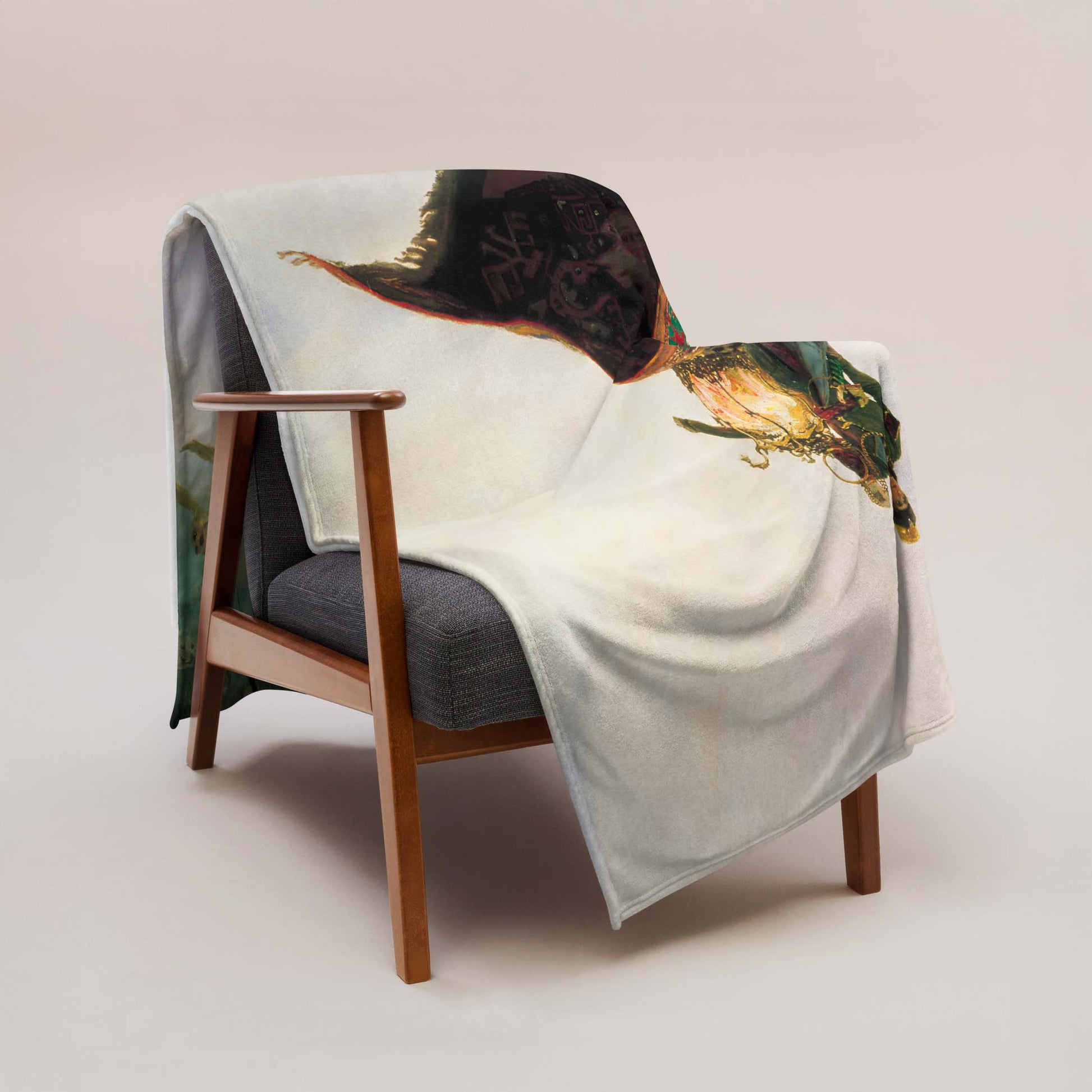 Ultra-high-resolution Vasnetsov "Magic Carpet" artwork on a soft, silk-touch throw blanket. Premium quality home decor with unmatched print clarity.